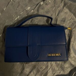 Jacquemus Navy Clutch with Gold Accent